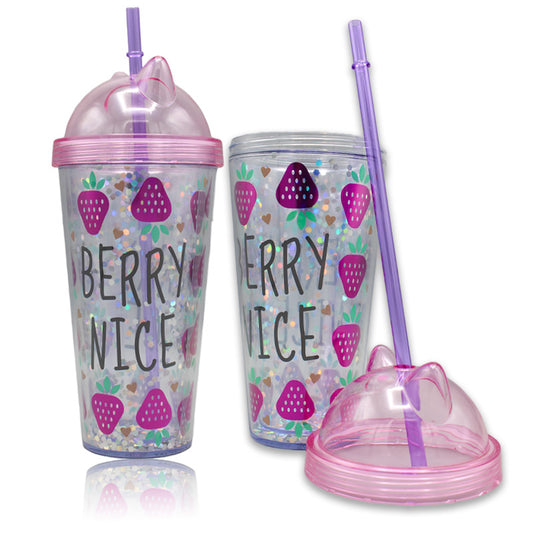 Acrylic Cup with Straw and Lid