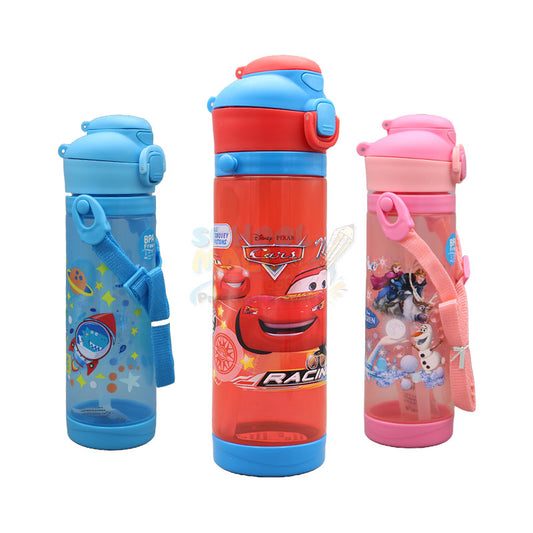 Kids Character Plastic Water Bottle With Strap 600ml #1896
