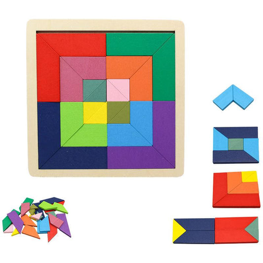 Wooden Tangram Puzzle Board