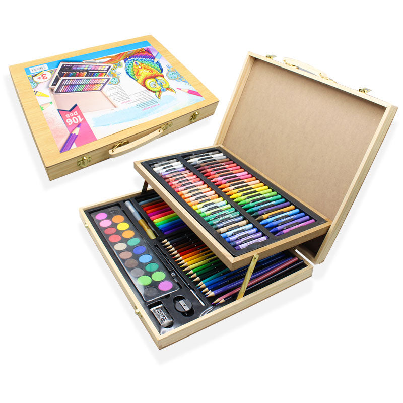 106 Pcs Coloring Kit Wooden