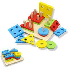 16 PCs Four Column Geometry shape Blocks