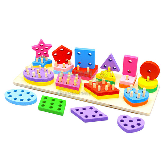 30 Pcs Wooden Shaped Sleeve Column