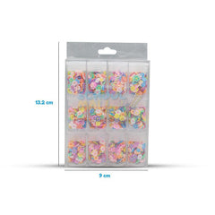 12 Pcs Flower Styles Sprinkles & Nail Art