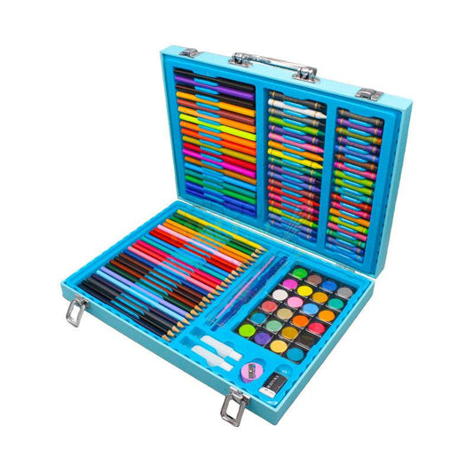 128 Pcs Wooden Coloring Art Kit for Boys & Girls