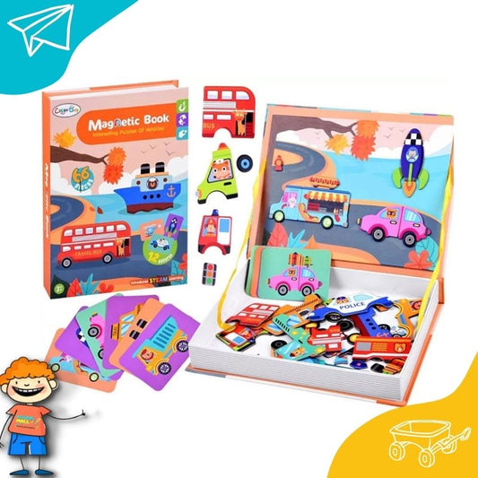 Magnetic Book Interesting Puzzles of Vehicles