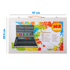 188 Pcs Wooden Painting Art Kit