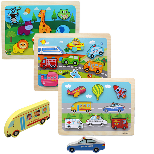 3D Colorful Animals & Vehicles Board