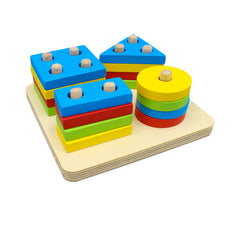 16 PCs Four Column Geometry shape Blocks