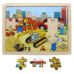 24 PCs Wooden Jigsaw Puzzle Board