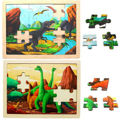 24 PCs Wooden Jigsaw Puzzle Board