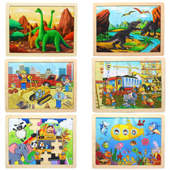 24 PCs Wooden Jigsaw Puzzle Board