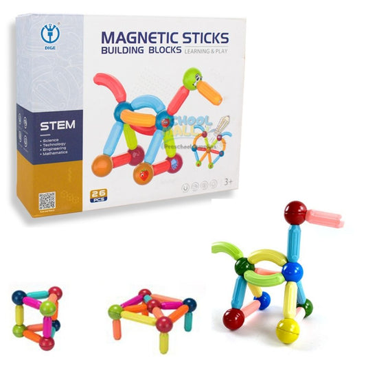 26 PCs Magnetic Sticks Building Blocks