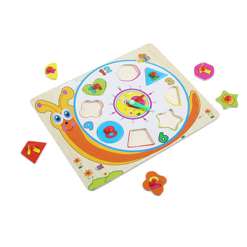 Montessori Wooden Clock Peg Puzzle Board for Kids – School Mall ...