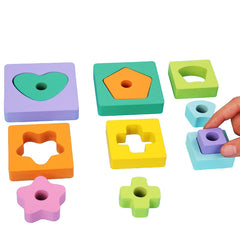 Stacking Building Block Animal Geometric Tower Wooden