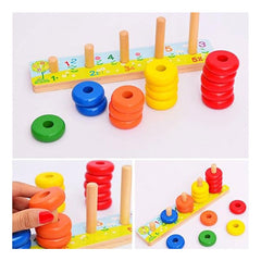 Wooden Rainbow Calculates Circle Stacking Toy