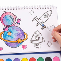 Watercolor Painting Set with Coloring Book