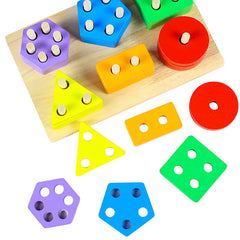 Wooden 6 Sets of Shape Matching Blocks