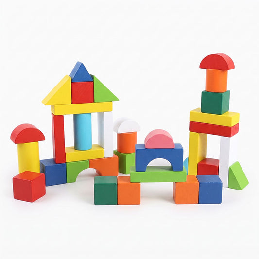 40 Pcs Wooden Colorful Building Blocks #2082