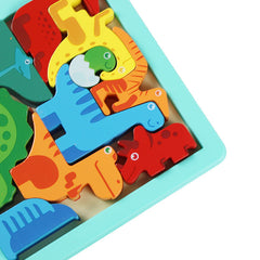 Montessori Wooden Dinosaurs Jigsaw Puzzle Board