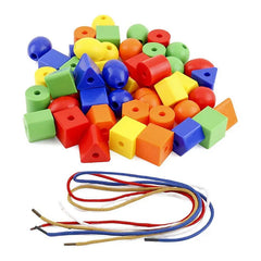 Geometrical Lacing Beads Set for Kids (56 Pcs)