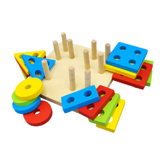 16 PCs Four Column Geometry shape Blocks