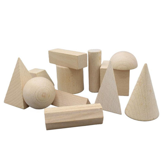 12 PCs Solid Wood Geometry Shapes