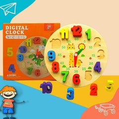 Digital Learning Wooden Clock