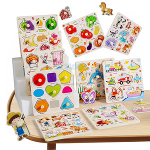 Peg Puzzle Board Wooden for Toddlers #2021