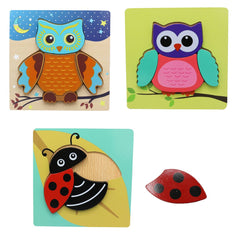 3D Shapes Wooden Board Small(Birds+Insect)