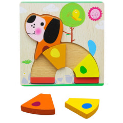 3D Shapes Wooden Board Small(Round Shape Animals)