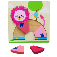 3D Shapes Wooden Board Small(Round Shape Animals)