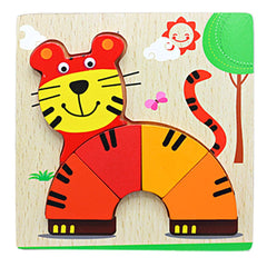 3D Shapes Wooden Board Small(Round Shape Animals)