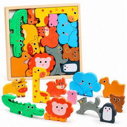 3D Wooden Animal Tetris Puzzle 02171