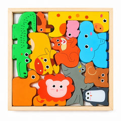 3D Wooden Animal Tetris Puzzle 02171