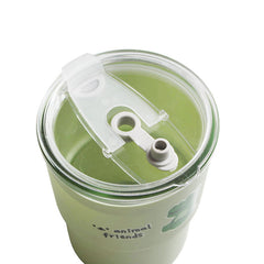 Cute Cartoon Slub Glass Coffee Mug #0749