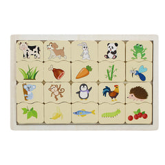 Animals Food Puzzle Game Wooden Board