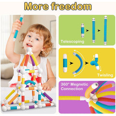 Stretchable Pop Tube Magnetic Sticks 58 Pcs