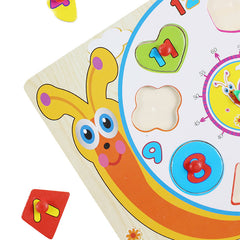 Montessori Wooden Clock Peg Puzzle Board for Kids