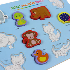 Animal with Names Cognitive Wooden Board #1946