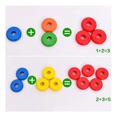 Wooden Rainbow Calculates Circle Stacking Toy
