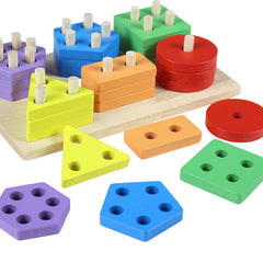 Wooden 6 Sets of Shape Matching Blocks