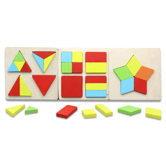 3D Wooden Shapes Puzzle Board