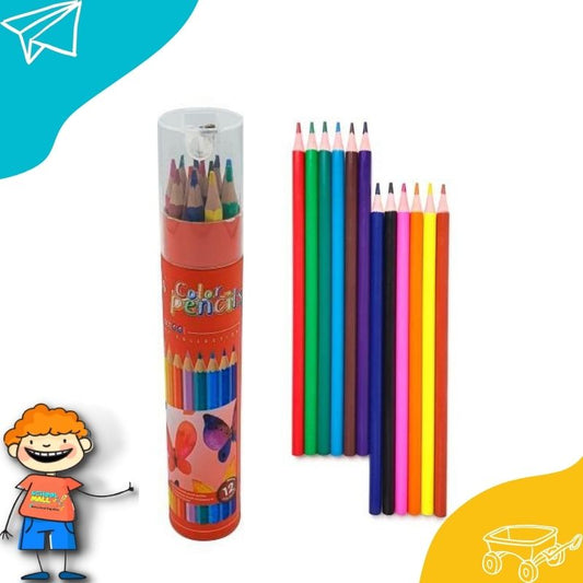 Vneeds Color Pencils  - 12 Colors with Sharpner