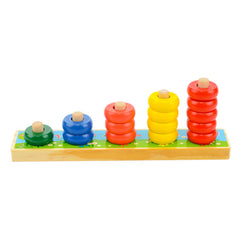 Wooden Rainbow Calculates Circle Stacking Toy