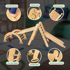 Montessori Wooden Climbing Frame set 4 in 1