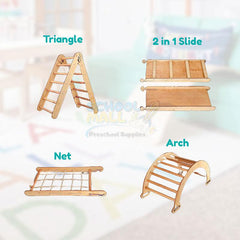 Montessori Wooden Climbing Frame set 4 in 1