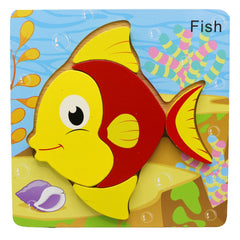 3D Shapes Wooden Board Small(Sea Animals)