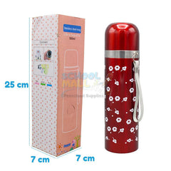 500ml Red Flower Stainless Steel Bottle