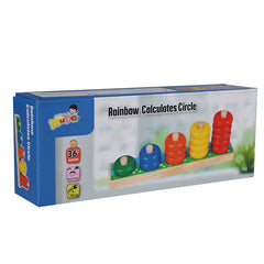 Wooden Rainbow Calculates Circle Stacking Toy