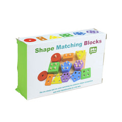 Wooden 6 Sets of Shape Matching Blocks